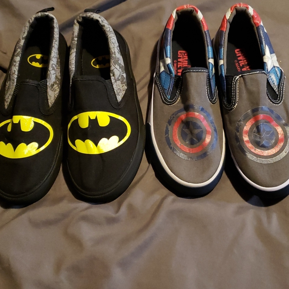 2 pair boys slip ons size 2